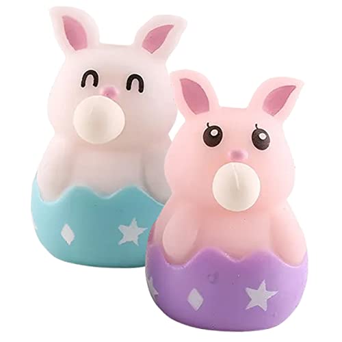 KICHOUSE 2 Stücke Quetschspielzeug Kaninchen für Kinder Squeeze Ostergeschenk Stressabbau Spielzeug für Ostern Bunte Quetschhasen für Partys Fidget Spielzeug von KICHOUSE