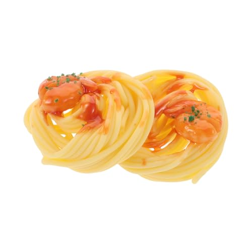 KICHOUSE 2 Stück Künstliche Spaghetti Modell Realistische Nudelattrappe für Restaurant Deko Fotografie Requisiten Party und Hochzeitsdekoration Langlebig und Farbecht von KICHOUSE