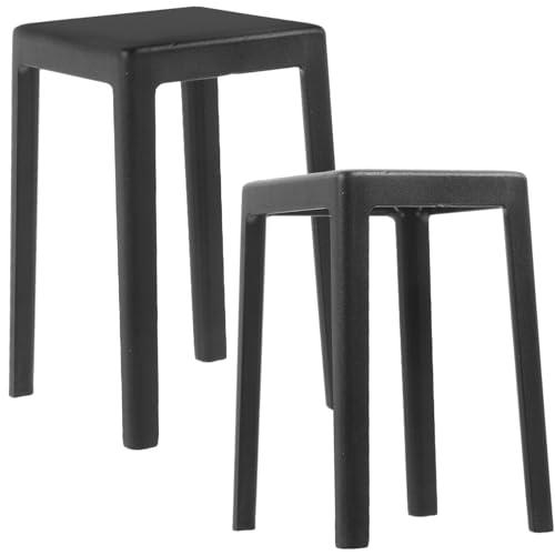 KICHOUSE 2 Stück Mini Plastik Hocker für Puppenhaus Hochwertiges Detailliertes Design für Schlafzimmer und Garten Szenen Robuste Kunststoffkonstruktion von KICHOUSE