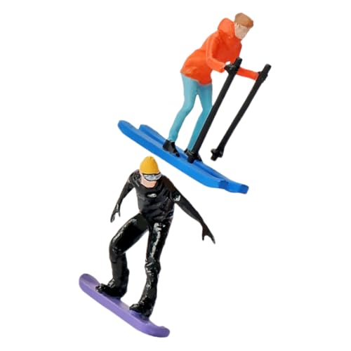 KICHOUSE 2 Stück Mini-Skifahrer-Statue, Maßstab 1:64, Skimodelle, Handbemalte Figuren, Modell Für Diorama-szenen, Miniaturszenen, Zubehör KICHOUSE 2 Stück Mini-Skifahrer-Statue, Maßstab 1:64, Skimodelle, Handbemalte Figuren, Modell Für Diorama-szenen, Miniaturszenen, Zubehör von KICHOUSE