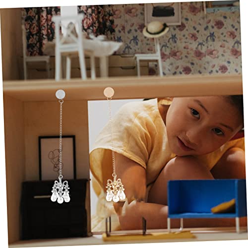 KICHOUSE 2 Stück Miniatur Kronleuchter Miniatur Deckenleuchte Modell Puppenhaus Zubehör Gold Silber Dekoration für Kinderzimmer Wohnzimmer von KICHOUSE