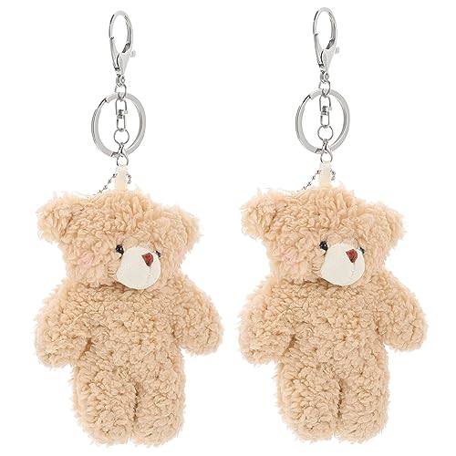 KICHOUSE 2 Stück Plüschbär-Schlüsselanhänger Bär Schlüsselanhänger Karikatur Mädchen schlüsselanhänger pärchen schlüsselanhänger für Paare Kawaii Schlüsselanhänger Plüsch Schlüsselanhänger von KICHOUSE