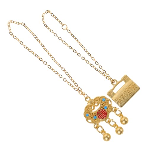 KICHOUSE 2 Stück Puppenhalskette Halskette Mit Puppenanhänger Puppe Halskette Miniatur-Halskette Babypuppe Mini-Halskette Für Puppen Minikette Puppen Mini-schmuck Puppenkette Golden Metall von KICHOUSE
