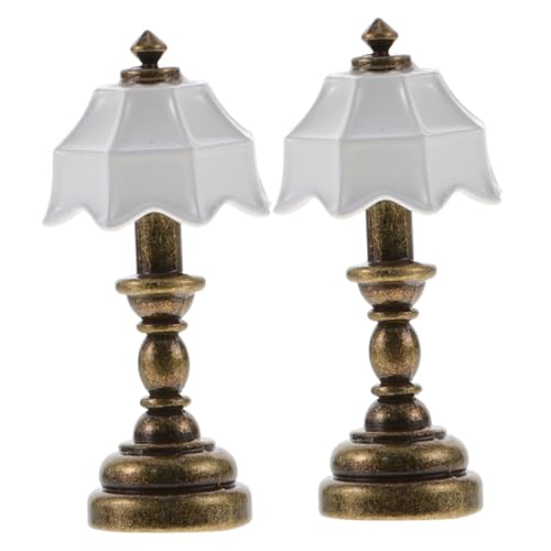 KICHOUSE 2 Stück Puppenhaus Modell Puppenhäuser Für Mädchen Puppenhaus Szene Spielzeughaus Puppenhaus Zubehör Mini Puppen Schreibtischlampen Modell Lampe Modell Licht von KICHOUSE