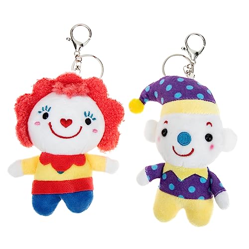 KICHOUSE 2 Stück Schlüsselbundpuppe Plüsch-Schlüsselanhänger Netter Schlüsselbund Clown Plüsch Plüsch-Clown süße Schlüsselanhänger Clown-Puppe Schlüsselanhänger Stofftiere Legierung von KICHOUSE