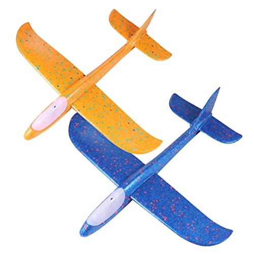 KICHOUSE 2 Stück Segelflugzeugmodelle Flugspielzeug Kinderspielzeug Flugzeug Kampfspielzeug Flugzeugspielzeug Handwurfflugzeug Fliegendes Segelflugzeugmodell von KICHOUSE