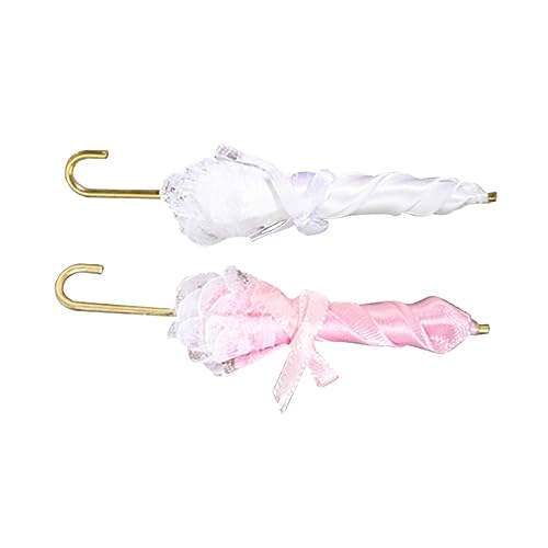 KICHOUSE 2 Stück Simulation Badezimmer adventsgeschenke mini Miniature House Umbrella Prop Mini House Decoration winziges Regenschirmmodell Party-Foto-Requisite Stoff von KICHOUSE
