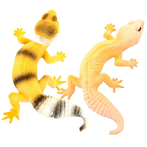 KICHOUSE 2 Stück Simulations-Gecko Tierfigur Echse Echse Echsenfigur Mini Tierspielzeug winzige Tiere kleine Eidechsendekoration Eidechsenmodell Streichquellen PVC von KICHOUSE
