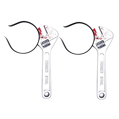 KICHOUSE 2 Stück Teiliges Halloween Haarreif Schraubenschlüssel Kopfband Gruselige Kostüm Accessoires für Party Dekoration und Cosplay mit Realistischem Design Einheitsgröße von KICHOUSE