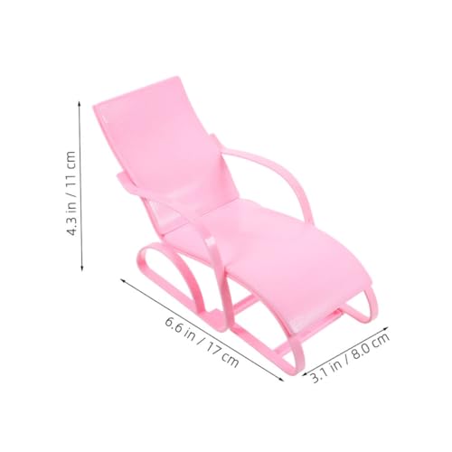 KICHOUSE 2 Stück Teiliges Mini Strandstuhl für Puppen Realistische Faltbare Puppenhaus Möbel Dekorativer Tragbarer Liegestuhl für Puppenhaus Rollenspiel von KICHOUSE