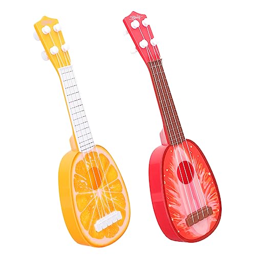 KICHOUSE 2 Stück Ukulele Kindergitarre Gitarreninstrumente Aus Kunststoff Für Frühes Musikalisches Lernen Gitarrenmodell Aus Kunststoff Gitarrenspielzeug Für Rot Plastik von KICHOUSE