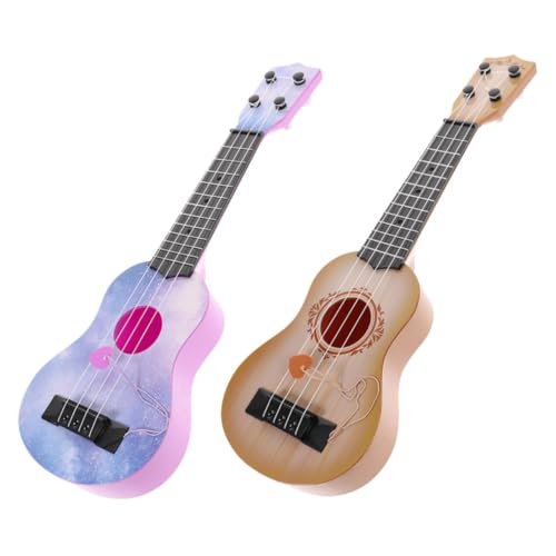 KICHOUSE 2 Stück Ukulele Kleinkind Gitarre Kinderspielzeug Musikinstrumente Kleinkind Musikinstrumente Gitarre Ukulele Musikinstrument Ukulele Modelle Kunststoff von KICHOUSE