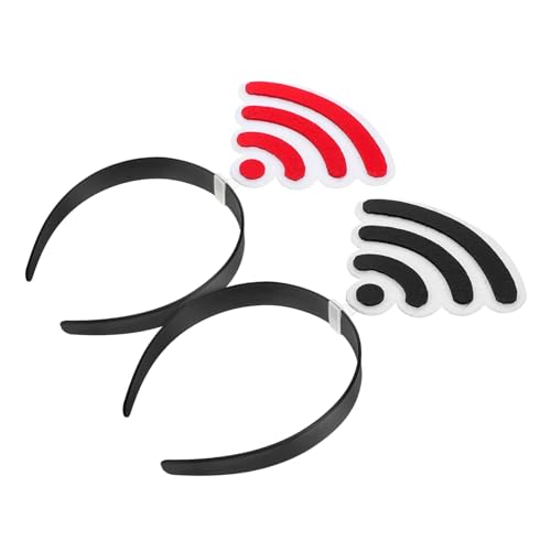 KICHOUSE 2 Stück Wifi Antenne Haarreif Lustige Glitzer Kopfbedeckung für Halloween Geburtstagsfeiern und Requisiten Roter Schwarzer Haarreif für Unvergessliche Gruppenbilder von KICHOUSE