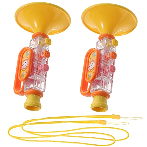 KICHOUSE 2 Stück -trompete Instrumentenspielzeug Für Kleinkinder Trompete Für Anfänger Kleine Trompete Kreatives Kleines Trompetenspielzeug Kinderparty Trompete Yellow Plastik von KICHOUSE