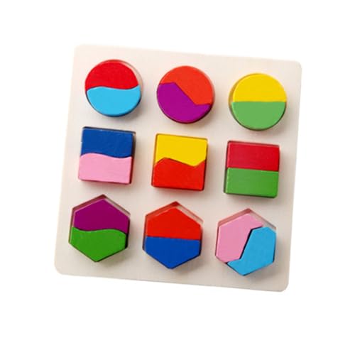 KICHOUSE 2 Stücke Geometrietafel Puzzle rätsel holzspielsachen Pädagogisches holzspielzeug Educational Toys Geometrie-Puzzle- Frühes Lernen Bambus von KICHOUSE