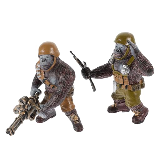 KICHOUSE 2 Stücke Schimpanse Tierkunststoff Modellfiguren Statue Kinderfestival Geburtstagsgeschenk von KICHOUSE