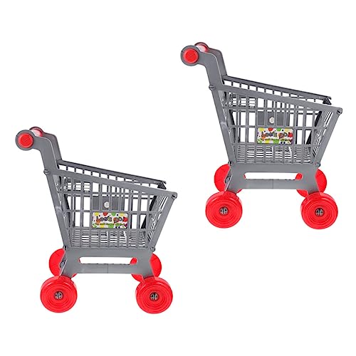 KICHOUSE 2 Stücke Simulation Einkaufswagen Einkaufswagen Mini Pretend Trolley Karren Simulierte Puppen Lagerung Racks Künstliche Trolly Modelle Abs von KICHOUSE