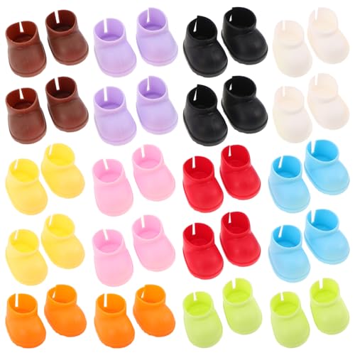 KICHOUSE 20 Paar Mini-puppenschuhe, Miniatur-Stiefel, Spielzeug-Booties, Stofftier-kostümzubehör Für DIY 10–15 cm Figuren, Puppen, Anziehsachen von KICHOUSE