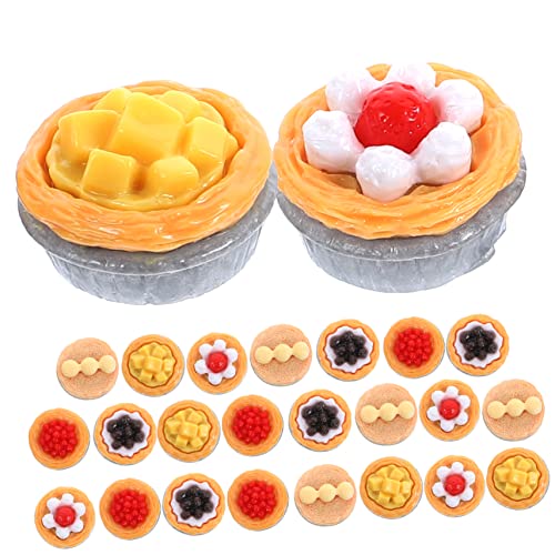 KICHOUSE 20 Stck. Shiwan Eierkuchen Klein Simulation Künstlich Mini Törtchen Party Fake-eierkuchen Zur Dekoration Gefälschtes Essen Simulierter Eierkuchen Gefälschter Eierkuchen Harz von KICHOUSE