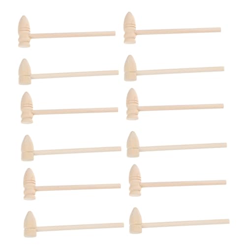 KICHOUSE 20 Stück Goldenes Ei Holzhammer Hammer entwicklung Hammer Lustiges Kinderspiele klein Hammer knacken Krabben-Hummerschlägel hölzern Khaki von KICHOUSE