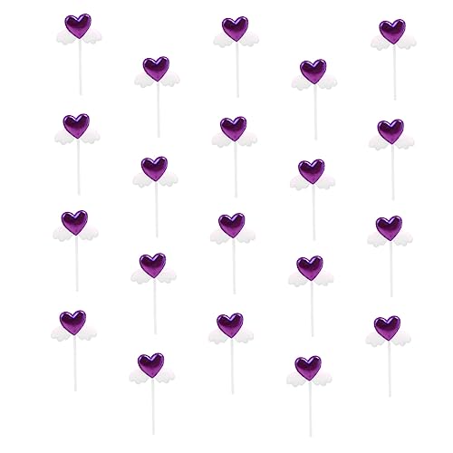 KICHOUSE Glitzernde Herz-cupcake-topper 20 Stück Picks Kuchen-ornament Für Geburtstagsfeier Zufällige Farbe von KICHOUSE