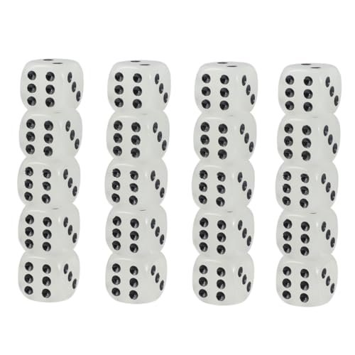 KICHOUSE 20 Stück Leuchtende Tischspielwürfel Paar Würfelspiel Spiel D6 Partyspielwürfel Aufleuchten & Zubehör Unterhaltungswürfel Acryl von KICHOUSE