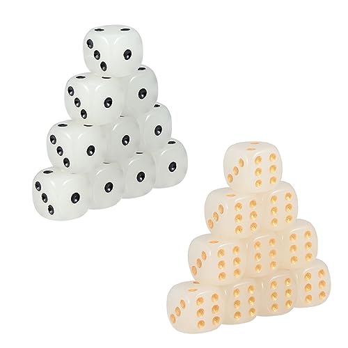 KICHOUSE 20 Stück Leuchtwürfel Mit Runden Ecken Blinken Mit Runder Kante Farbig Transparent Gefärbt Lustiges Spiel Spaß Glühen Datum -stütze Spielstütze Spiel Acryl von KICHOUSE