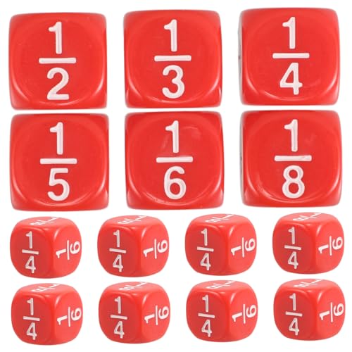 KICHOUSE 20 Stück Mehrseitige Bruchwürfel Für Kinder, Abgerundete Ecken, Mathematikunterricht, Klassenzimmeraktivitäten, Lernen Zu Hause Und Interaktive Spiele von KICHOUSE