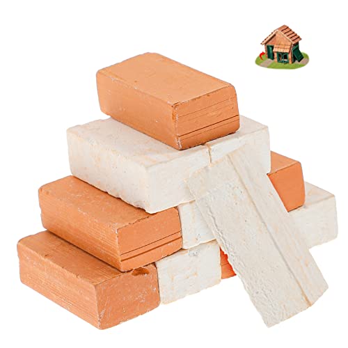 KICHOUSE 20 Stück Mini Steine Mini Zubehör Tiny House Mini Kindersteine DIY Sandtisch Ziegelmodelle Mini Für Bausteine Künstliche Mauerschwänze Mini Blöcke Gebrannte Fliesen von KICHOUSE