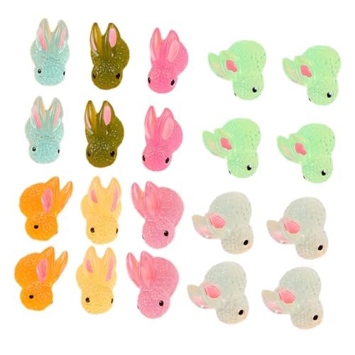 KICHOUSE 20 Stück Miniaturfiguren, Dekorative Mini-tierfiguren, Hasenstatue, Gartendekoration von KICHOUSE