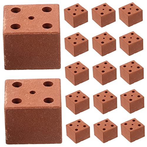 KICHOUSE 20 Stück Modell Aus Rotem Ziegelstein Mini-bausteine Miniatur-gebäudemodell Miniatur-Ziegel Gefälschter Ziegelstein Winzige Ziegel Puppenhausbauzubehör Ton Brennen von KICHOUSE