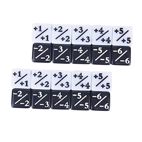 KICHOUSE 20 Stück Plus- und Minuswürfel für kinderspielzeug Gaming zubehör Toys Spielzeugwürfel hühner Loyalitätswürfel Tischspielwürfel Acryl Black von KICHOUSE