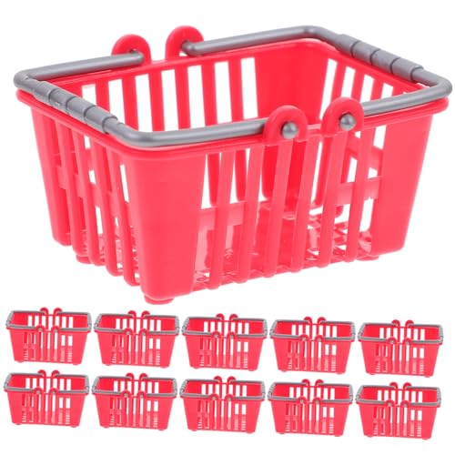 KICHOUSE 20 Stück Simulierte Einkaufskorbsspielzeug Diverse Mini-Einkaufskorb Mädchen für Kleinkinder Lebensmittelgeschäft Kinderspielzeugeinkaufswagen Spielzeugkorb Plastik rot KICHOUSE 20 Stück Simulierte Einkaufskorbsspielzeug Diverse Mini-Einkaufskorb Mädchen für Kleinkinder Lebensmittelgeschäft Kinderspielzeugeinkaufswagen Spielzeugkorb Plastik rot von KICHOUSE
