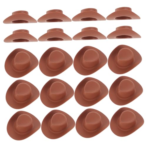 KICHOUSE 20Stücke Cowboy Hüte Aus Kunststoff Puppen Kostümzubehör Für Kreative Bastelprojekte Niedliche Dekoration Für Puppenhäuser Und Rollenspiele von KICHOUSE