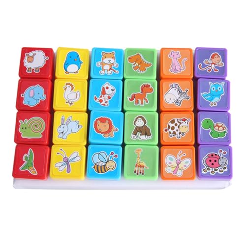 KICHOUSE 24 Stück Cartoon-Stempel für kinderstempel geschirrset Cartoon Stempel für Kinderzimmer kinderspielzeug Tiermusterstempel Plastikstempel von KICHOUSE