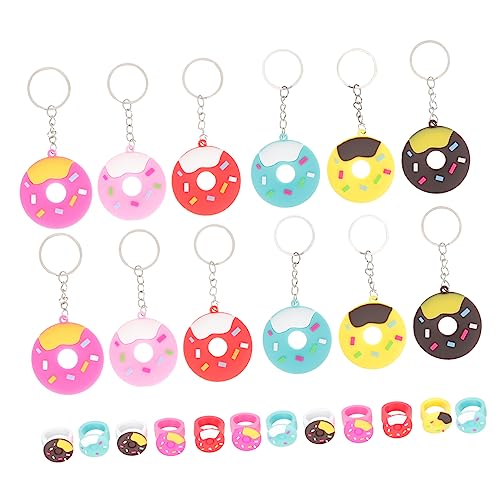 KICHOUSE 24 Stück Donut Ringe Der Ring Kindergeschenke Kindergeschenke Schlüsselanhänger Partyzubehör Geburtstagsparty Donut Donut Party Dekorationen Donut von KICHOUSE