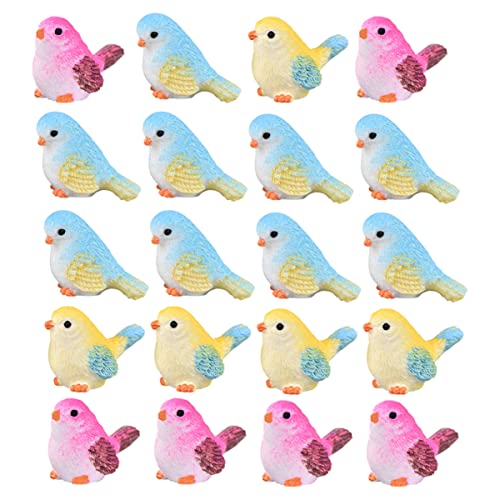 KICHOUSE 24 Stück Mini-Vogel Miniatur-hausdekore Vogel Hundespielzeug Rote Vogelfigur Simulierte Tierverzierungen Gartenvögel Kleine Vogelmodelle Dekorative Vogelfiguren Harz von KICHOUSE