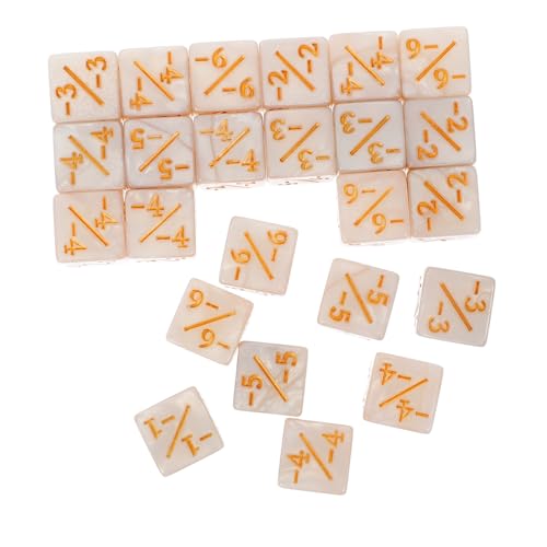 KICHOUSE Stück Plus- und Minuswürfel Token-Würfelzähler Gegenwürfel Party Token-Zähler Die Sammelwürfel. Mathespiele zählen Mathe- Zeichen Acryl Weiß von KICHOUSE