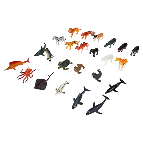 KICHOUSE Realistische Wildtiere 24-teiliges Spielzeug Für Jungen Und Mädchen Meerestiere Lernspielzeug Heimdekoration von KICHOUSE