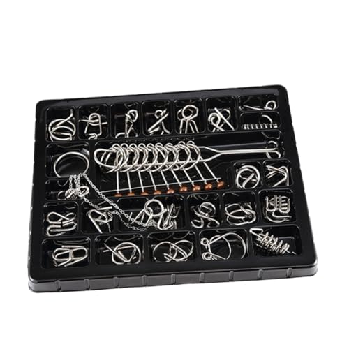 KICHOUSE 25 Stück Intelligenzrätsel klingeln brettspiele gesellschaftsspiele für Brettspiel für brettspiel für Erwachsene Metall Puzzle Gehirn-Puzzle-Schnalle von KICHOUSE