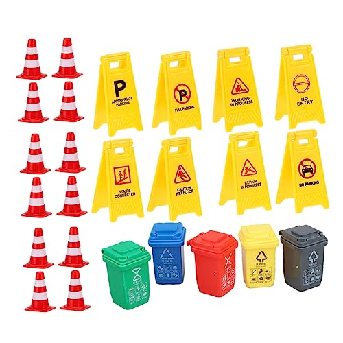 KICHOUSE 25 Stück Verkehrskognitives Verkehrszeichen Aus Ampel Mülleimer Spielzeugkegel Party Mini Zapfen Wir Verkehrskegel Prop -baukegel Plastik von KICHOUSE