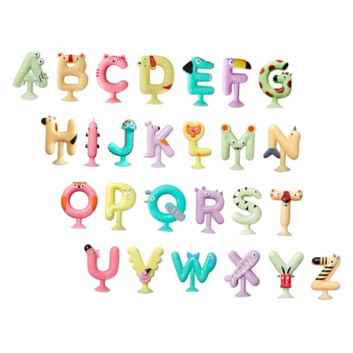 KICHOUSE 26Stücke Teiliges Alphabet Saugspielzeug Für Lernspielzeug Mit Tiersymbolen Hand Augen Koordination Und Gedächtnisentwicklung Badespielzeug Für Jungen von KICHOUSE