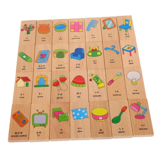 KICHOUSE 28-teiliges Kinder-Domino-Set Aus Holz Für Kinder, Unterhaltsame Und Interaktive Bausteine, Domino-Block, Domino-Spiel Für Partys KICHOUSE 28-teiliges Kinder-Domino-Set Aus Holz Für Kinder, Unterhaltsame Und Interaktive Bausteine, Domino-Block, Domino-Spiel Für Partys von KICHOUSE