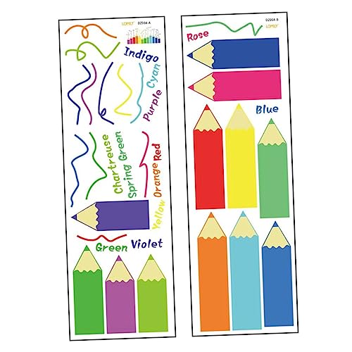 KICHOUSE 2Blätter Buntes Bleistiftmuster Wandtattoo Bögen für Kinderzimmer Selbstklebende Wandaufkleber zur Raumdekoration für Mädchen und Jungenzimmer Material Leicht Abnehmbar KICHOUSE 2Blätter Buntes Bleistiftmuster Wandtattoo Bögen für Kinderzimmer Selbstklebende Wandaufkleber zur Raumdekoration für Mädchen und Jungenzimmer Material Leicht Abnehmbar von KICHOUSE