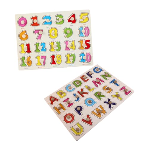 KICHOUSE 2Er Set Vorschulspielzeug Babyspielzeug Puzzles ABC Puzzle Alphabet Und Zahlen Puzzle Alphabet Lernspielzeug Formpuzzle Buchstabenpuzzle Alphabetpuzzle Babypuzzle Kleinkind von KICHOUSE