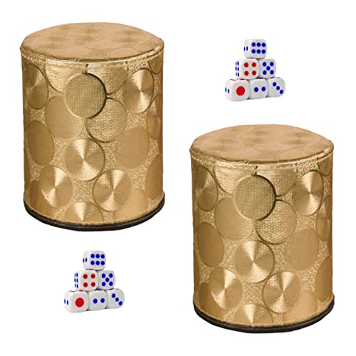 KICHOUSE 2Er-Sets-Box Farbbecher -Würfelset Spiel Würfelbecher Würfel -Schüttelbecher Würfelbecher mit Würfeln PU-Leder Golden KICHOUSE 2Er-Sets-Box Farbbecher -Würfelset Spiel Würfelbecher Würfel -Schüttelbecher Würfelbecher mit Würfeln PU-Leder Golden von KICHOUSE