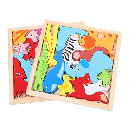KICHOUSE 2Sätze Holzpuzzle für Teiliges Tier Puzzlespielzeug aus Holz Fördert Kreativität und Motorische Fähigkeiten für Vorschulkinder Montessori Fördert Formen und Farben KICHOUSE 2Sätze Holzpuzzle für Teiliges Tier Puzzlespielzeug aus Holz Fördert Kreativität und Motorische Fähigkeiten für Vorschulkinder Montessori Fördert Formen und Farben von KICHOUSE