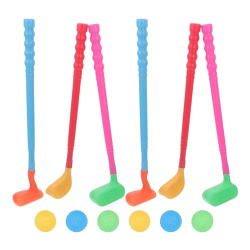 KICHOUSE 2 Stück Kinder Golfset aus Kunststoff mit Golfschläger und Ball Lernspielzeug für Draußen Golfspielzeug für Kleinkinder Fördert Eltern Kind Aktivitäten Geeignet für Outdoor Sport von KICHOUSE