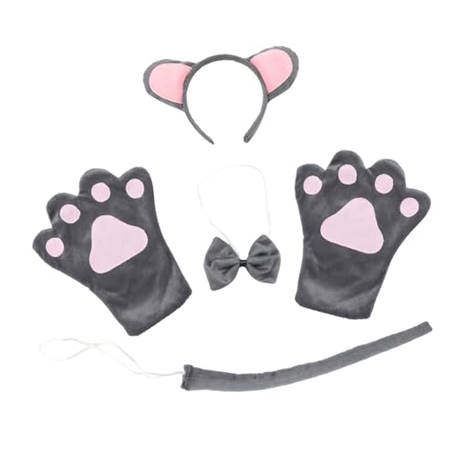 KICHOUSE 2Sätze Teiliges Halloween Mäuse Kostüm Set Mit Haarband Und Lustige Cosplay Accessoires Für Geburtstagsfeiern Und Festivals Tragbar Und Bequem von KICHOUSE