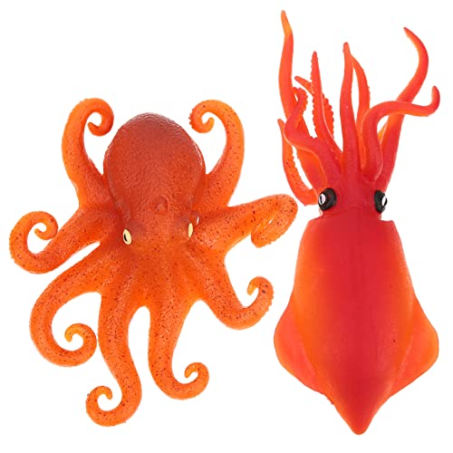 KICHOUSE 2St Prise Musik Kinderspielzeug Meerestiere Spielzeug Simulation Oktopus Spielzeug Krabbenspielzeug für Kinder Spielzeuge Meerestier-Squeeze-Spielzeug Ozean Modell von KICHOUSE